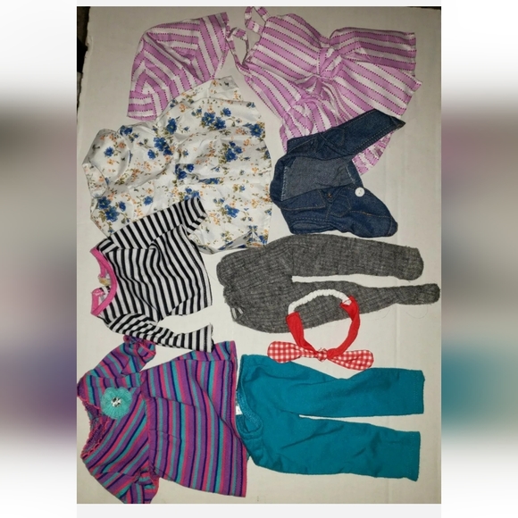 :* Lot 17" lotus doll brown hair & eyes w/ new & used outfits wears 18" clothes - Picture 5 of 11